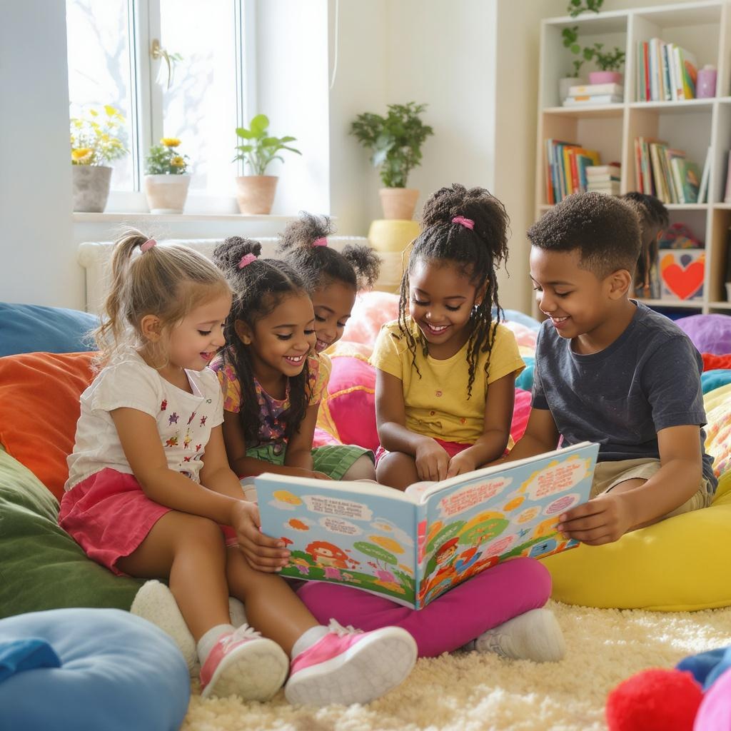 Kids enjoying interactive books